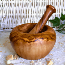 Hmoždíř z olivového dřeva – 12 cm