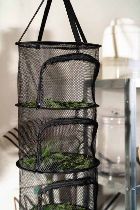 MINI szárítóháló 30 cm fekete cipzárral, 4 szintes