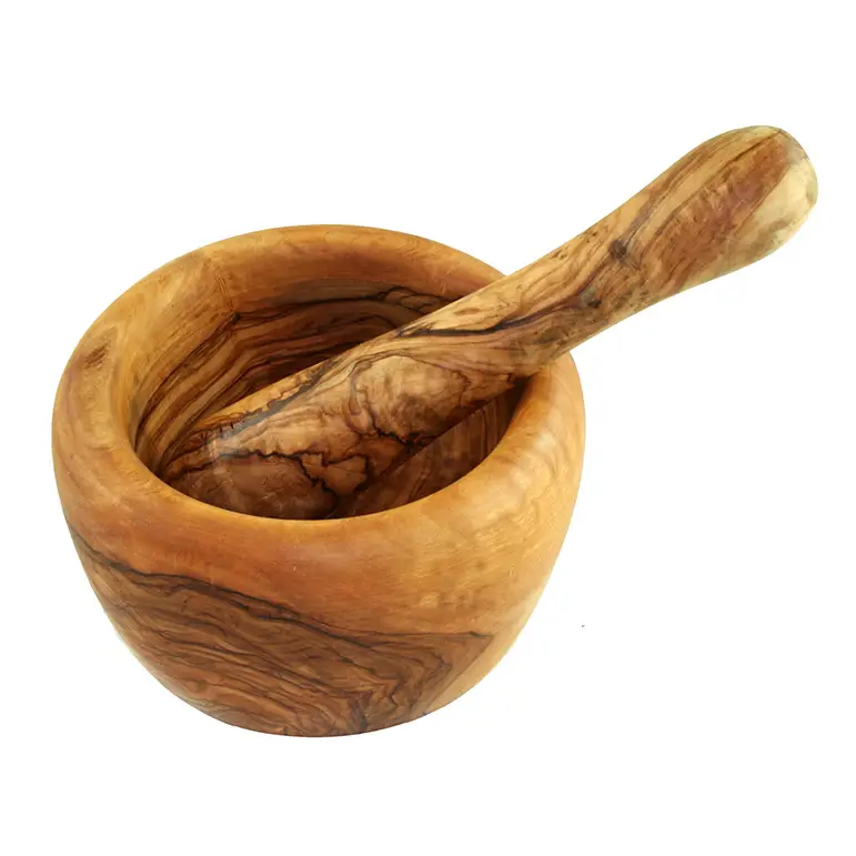 Olívafából készült mozsár – 14 cm
