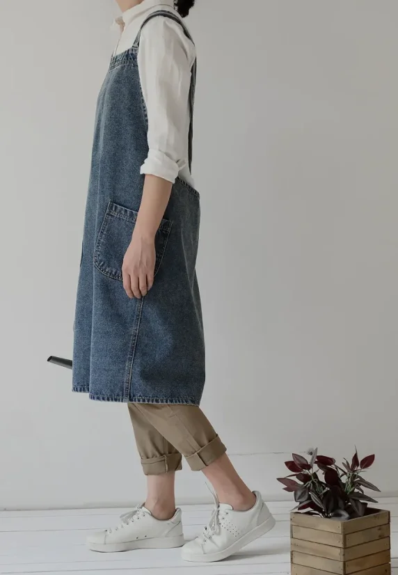 Șorț de grădinărit din denim prespălat