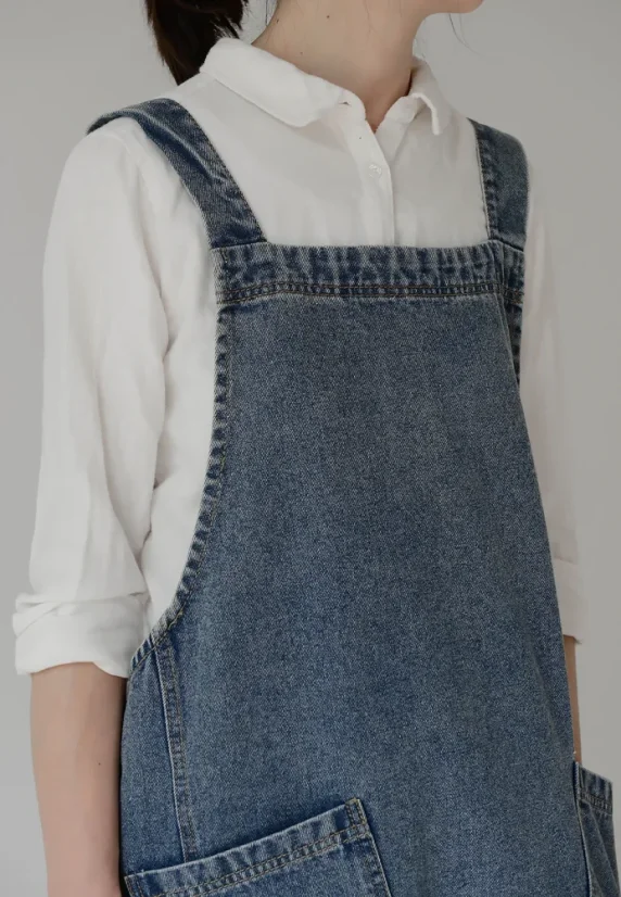 Șorț de grădinărit din denim prespălat