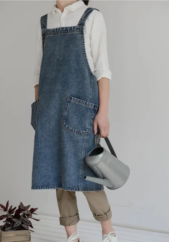 Șorț de grădinărit din denim prespălat