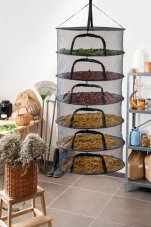 Szárítóháló Clever Grow fekete, cipzárral 6 szintes