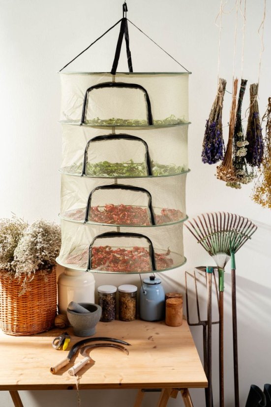 Szárítóháló Clever Grow zöld cipzárral 4 szintes