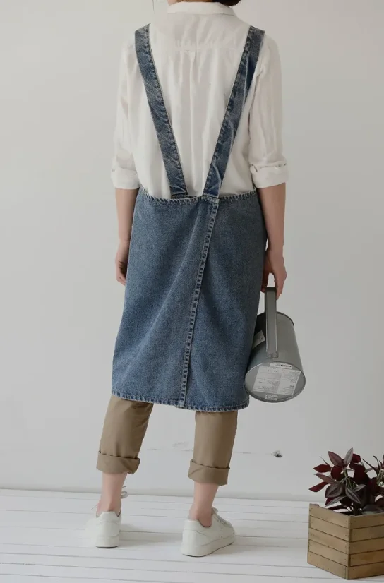 Șorț de grădinărit din denim prespălat