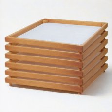 Fából készült szárítóállvány fűszernövények, gombák, zöldségek és gombák számára, 6 szintes – 50x50 cm