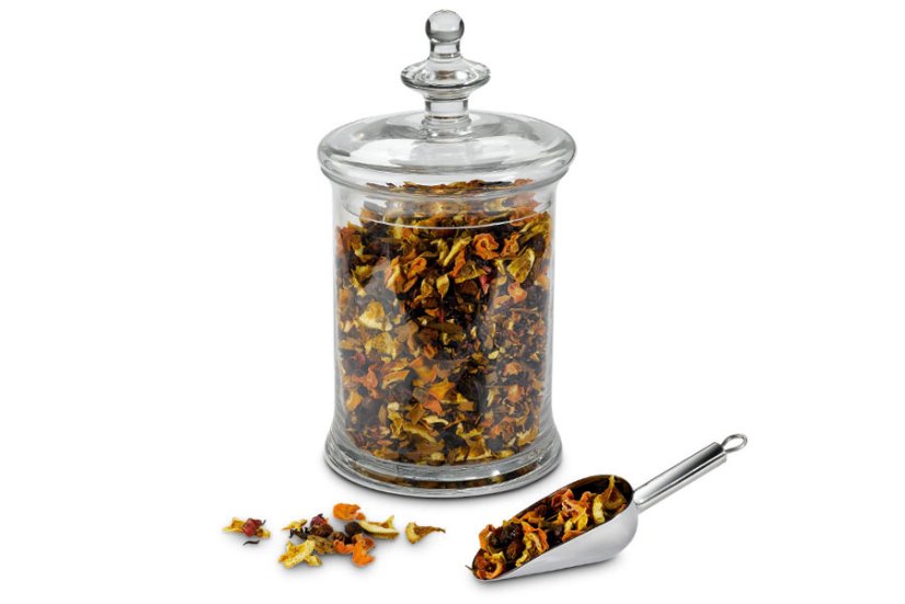 Üvegbefőttes üveg 1 kg szárított gyógynövényhez vagy teához