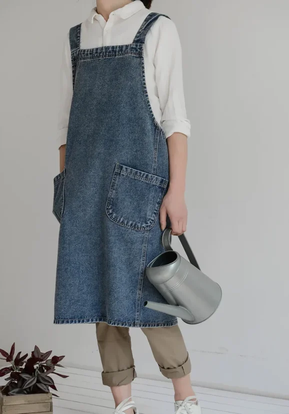 Șorț de grădinărit din denim prespălat