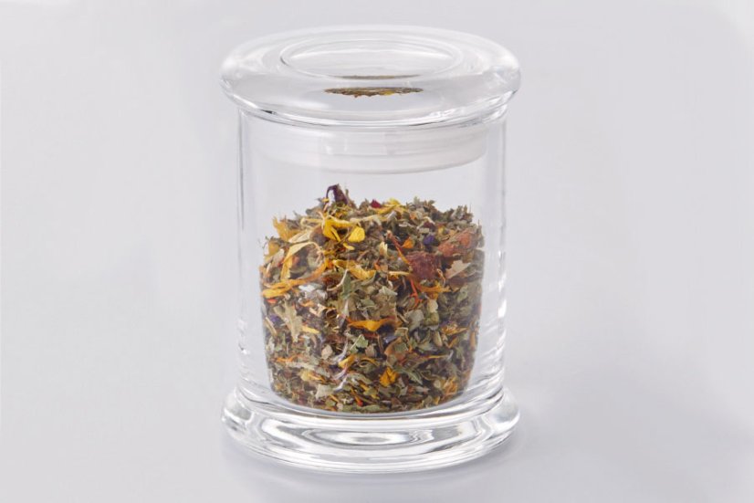 160 ml-es üvegedény zárral