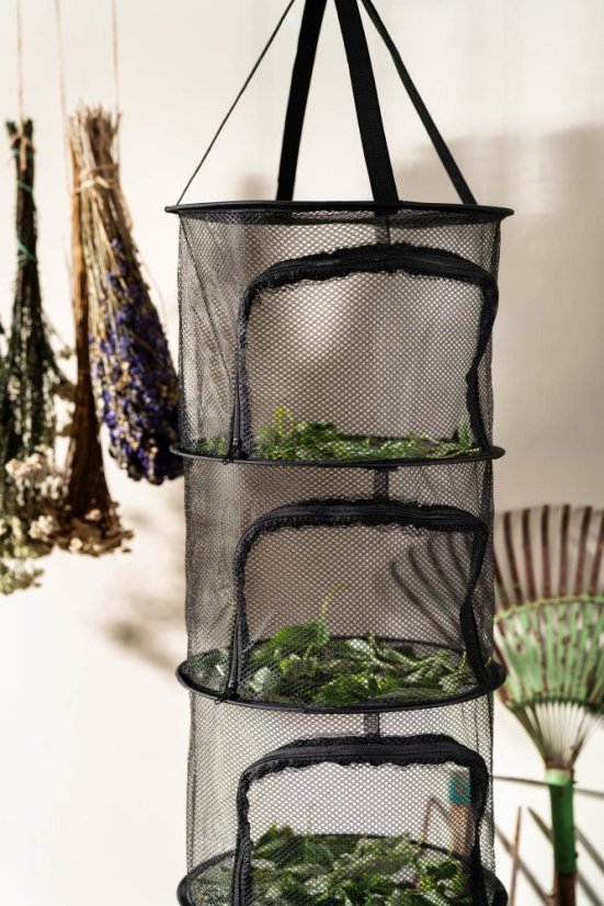 MINI szárítóháló 30 cm fekete cipzárral, 4 szintes