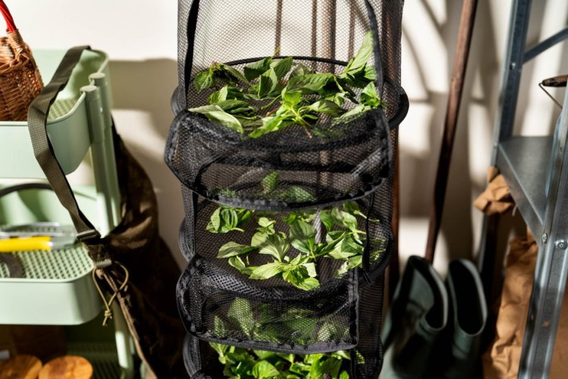 MINI szárítóháló 30 cm fekete cipzárral, 4 szintes